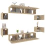 Set de muebles para TV 8 pzas madera contrachapada roble Sonoma en Muebles TV | Comprar online en Foru.es