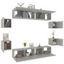 Set de muebles de TV 8 pzas madera contrachapada gris hormigón en Muebles TV | Comprar online en Foru.es