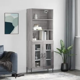 High sideboard sonoma gray plywood 69.5x34x180 cm by vidaXL, Sideboards - Ref: Foro24-3189331, Price: 141,53 €, Discount: %