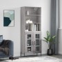 Aparador alto madera contrachapada gris sonoma 69,5x34x180 cm de vidaXL, Aparadores - Ref: Foro24-3189331, Precio: 151,43 €, ...