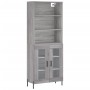 Aparador alto madera contrachapada gris sonoma 69,5x34x180 cm de vidaXL, Aparadores - Ref: Foro24-3189331, Precio: 151,43 €, ...