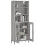 Aparador alto madera contrachapada gris sonoma 69,5x34x180 cm de vidaXL, Aparadores - Ref: Foro24-3189331, Precio: 151,43 €, ...