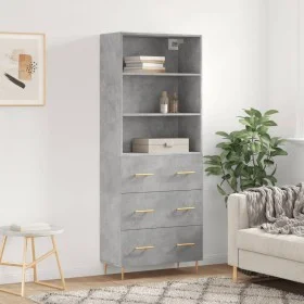 Hohes Sideboard Sperrholz grauer Beton 69,5x34x180 cm von vidaXL, Sideboards - Ref: Foro24-3189369, Preis: 143,88 €, Rabatt: %