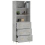 Aparador alto madera contrachapada gris hormigón 69,5x34x180 cm de vidaXL, Aparadores - Ref: Foro24-3189369, Precio: 153,25 €...