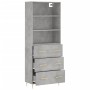 Aparador alto madera contrachapada gris hormigón 69,5x34x180 cm de vidaXL, Aparadores - Ref: Foro24-3189369, Precio: 153,25 €...