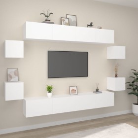 Set de muebles para TV 8 piezas madera contrachapada blanco en Muebles TV | Comprar online en Foru.es