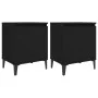 Mesitas de noche con patas de metal negro 40x30x50 cm de vidaXL, Mesitas de noche - Ref: Foro24-805836, Precio: 60,73 €, Desc...
