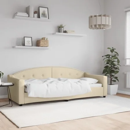 Sofá cama tela color crema 80x200 cm de vidaXL, Camas y somieres - Ref: Foro24-354182, Precio: 185,24 €, Descuento: %