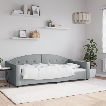 Sofá cama tela gris claro 90x200 cm de vidaXL, Camas y somieres - Ref: Foro24-354183, Precio: 192,86 €, Descuento: %