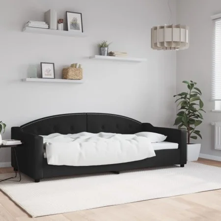 Sofá cama tela negro 90x200 cm de vidaXL, Camas y somieres - Ref: Foro24-354185, Precio: 189,89 €, Descuento: %