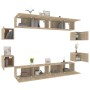 Set de muebles para TV 8 pzas madera contrachapada roble Sonoma en Muebles TV | Comprar online en Foru.es