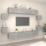 Set de muebles de TV 8 pzas madera contrachapada gris hormigón en Muebles TV | Comprar online en Foru.es