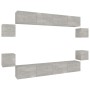 Set de muebles de TV 8 pzas madera contrachapada gris hormigón en Muebles TV | Comprar online en Foru.es