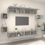 Set de muebles de TV 8 pzas madera contrachapada gris hormigón en Muebles TV | Comprar online en Foru.es