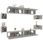 Set de muebles de TV 8 pzas madera contrachapada gris hormigón en Muebles TV | Comprar online en Foru.es