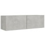 Set de muebles de TV 8 pzas madera contrachapada gris hormigón en Muebles TV | Comprar online en Foru.es