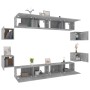 Set de muebles para TV 8 pzas madera contrachapada gris Sonoma en Muebles TV | Comprar online en Foru.es