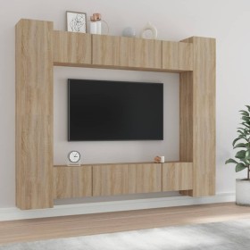 Set de muebles para TV 8 pzas madera contrachapada roble Sonoma en Muebles TV | Comprar online en Foru.es