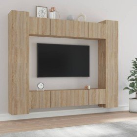 Set de muebles para TV 8 pzas madera contrachapada roble Sonoma en Muebles TV | Comprar online en Foru.es