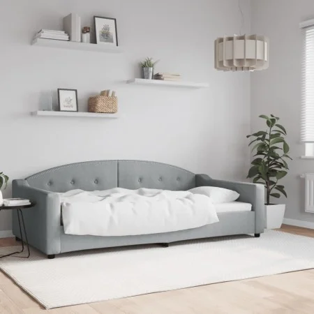 Sofá cama tela gris claro 100x200 cm de vidaXL, Camas y somieres - Ref: Foro24-354188, Precio: 201,42 €, Descuento: %