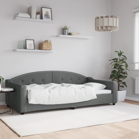 Sofá cama tela gris oscuro 100x200 cm de vidaXL, Camas y somieres - Ref: Foro24-354189, Precio: 203,12 €, Descuento: %