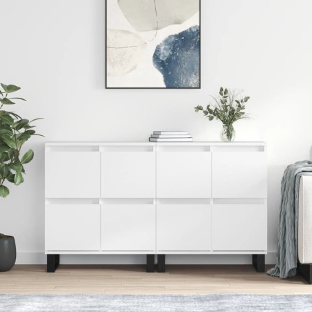 Aparadores 2 piezas madera contrachapada blanco de vidaXL, Aparadores - Ref: Foro24-3190181, Precio: 142,31 €, Descuento: %