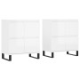 Aparadores 2 uds madera contrachapada blanco brillo de vidaXL, Aparadores - Ref: Foro24-3190183, Precio: 189,28 €, Descuento: %