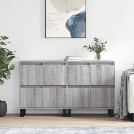 Aparadores 2 piezas madera contrachapada gris Sonoma de vidaXL, Aparadores - Ref: Foro24-3190187, Precio: 152,93 €, Descuento: %