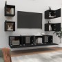 Set de muebles para TV 6 piezas madera contrachapada negro en Muebles TV | Comprar online en Foru.es