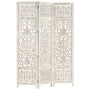 Biombo 3 paneles tallado a mano madera mango blanco 120x165 cm de vidaXL, Divisores de ambientes - Ref: Foro24-285330, Precio...