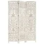 Biombo 3 paneles tallado a mano madera mango blanco 120x165 cm de vidaXL, Divisores de ambientes - Ref: Foro24-285330, Precio...
