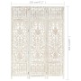 Biombo 3 paneles tallado a mano madera mango blanco 120x165 cm de vidaXL, Divisores de ambientes - Ref: Foro24-285330, Precio...