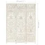 Biombo 3 paneles tallado a mano madera mango blanco 120x165 cm de vidaXL, Divisores de ambientes - Ref: Foro24-285330, Precio...