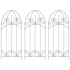 Soporte para plantas trepadoras 3 uds hierro negro 40x100 cm de vidaXL, Soportes para macetas - Ref: Foro24-47098, Precio: 25...