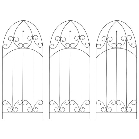 Soporte para plantas trepadoras 3 uds hierro negro 40x100 cm de vidaXL, Soportes para macetas - Ref: Foro24-47098, Precio: 25...