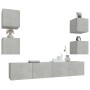 Set de muebles de TV 6 pzas madera contrachapada gris hormigón en Muebles TV | Comprar online en Foru.es