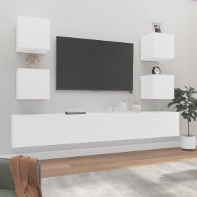 Set de muebles para TV 6 piezas madera contrachapada blanco en Muebles TV | Comprar online en Foru.es