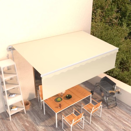 Toldo retráctil manual con persiana crema 5x3 m de vidaXL, Toldos - Ref: Foro24-3069347, Precio: 581,01 €, Descuento: %