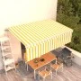 Toldo automático retráctil con persiana amarillo y blanco 5x3 m de vidaXL, Toldos - Ref: Foro24-3069348, Precio: 507,79 €, De...