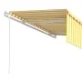 Toldo automático retráctil con persiana amarillo y blanco 5x3 m de vidaXL, Toldos - Ref: Foro24-3069348, Precio: 507,79 €, De...