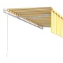 Toldo automático retráctil con persiana amarillo y blanco 5x3 m de vidaXL, Toldos - Ref: Foro24-3069348, Precio: 540,62 €, De...