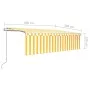 Toldo automático retráctil con persiana amarillo y blanco 5x3 m de vidaXL, Toldos - Ref: Foro24-3069348, Precio: 507,79 €, De...