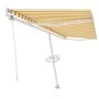 Toldo de pie automático amarillo y blanco 500x300 cm de vidaXL, Toldos - Ref: Foro24-3069588, Precio: 586,60 €, Descuento: %