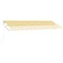 Toldo de pie automático amarillo y blanco 500x300 cm de vidaXL, Toldos - Ref: Foro24-3069588, Precio: 586,60 €, Descuento: %