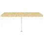 Toldo de pie automático amarillo y blanco 500x300 cm de vidaXL, Toldos - Ref: Foro24-3069588, Precio: 586,60 €, Descuento: %