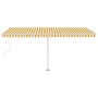 Toldo de pie automático amarillo y blanco 500x300 cm de vidaXL, Toldos - Ref: Foro24-3069588, Precio: 607,88 €, Descuento: %