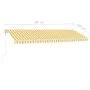 Toldo de pie automático amarillo y blanco 500x300 cm de vidaXL, Toldos - Ref: Foro24-3069588, Precio: 586,60 €, Descuento: %