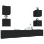 Set de muebles para TV 6 piezas madera contrachapada negro en Muebles TV | Comprar online en Foru.es