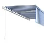 Automatic retractable awning with blue and white blind 5x3 m by vidaXL, Awnings - Ref: Foro24-3069346, Price: 512,31 €, Disco...