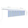 Automatic retractable awning with blue and white blind 5x3 m by vidaXL, Awnings - Ref: Foro24-3069346, Price: 512,31 €, Disco...